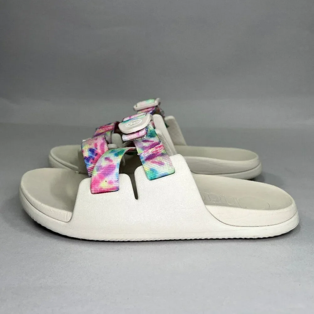 Chaco Girl's Size 2 Chillos‎ Light Tie Dye Slide Sandals